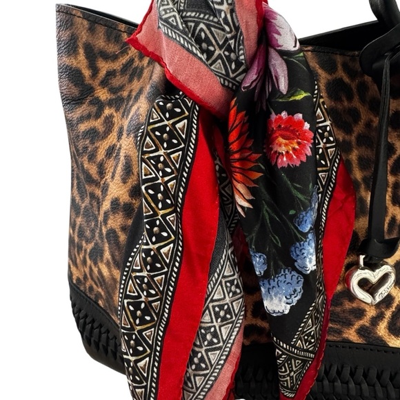 NWT Brighton RETIRED African Stories Leopard Print Tote Bag with Black A… - Picture 7 of 16